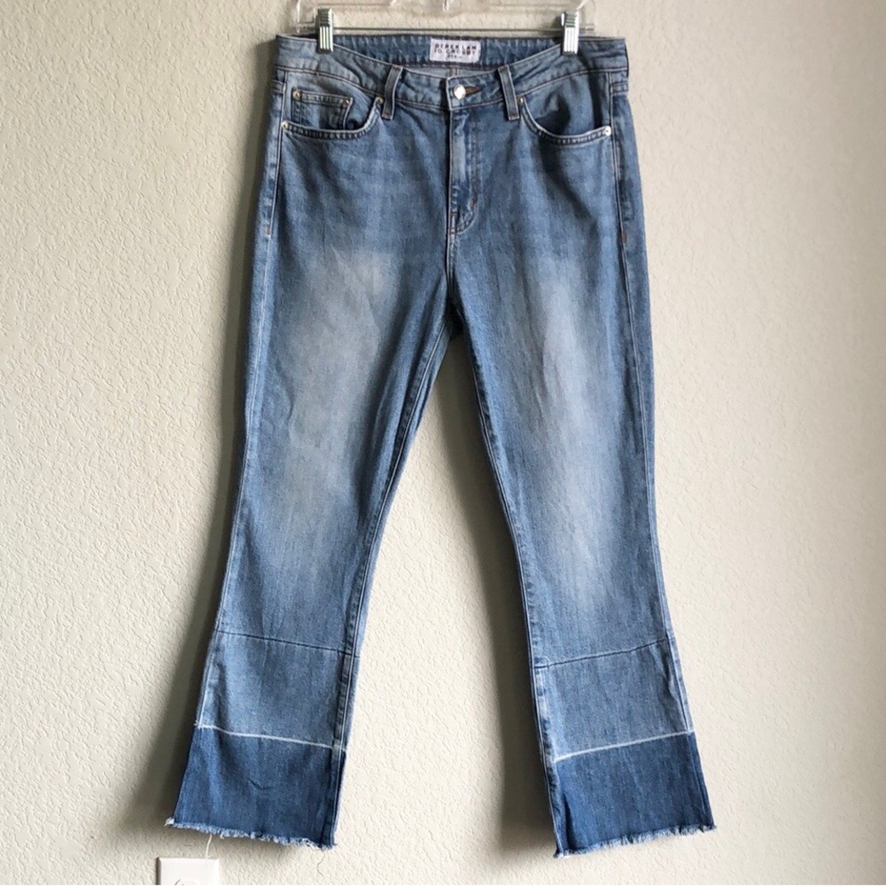 Derek Lam 10 Crosby Jane Mid Rise Flip Flop Flare Jeans 31